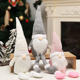 Popxstar Christmas Nordic Style Faceless Dolls Pink Gray White Santa Claus Merry Christmas Decor For Home Kids Naviidad Gifts Favor