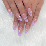 Popxstar spring centerpiece ideas short square acrylic nails spring dip nails 24pcs Mid Length Fake Nails Ballet Removable Wear Full Cover Coffin Artificial Manicure Patch False Nail Tips with Glue