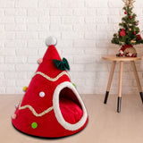 Popxstar Christmas Dog Cat Kennel Bed Warm Pet Basket Cozy Kitten Winter Sleeping Comfort Cushion Cat Nest House for Small Dog Pets