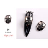 Popxstar 1/2/3mm Spikes Metal Studs Conical Shape Punk Style Flat Back Rivets Halloween 3D Alloy Nail Art for Decoration