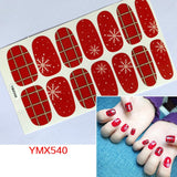 Popxstar 14Tips/Sheet Christmas/Halloween Nail Art Stickers Festival Pumpkin Wraps Waterproof Full DIY Manicure Accessories YMX Series