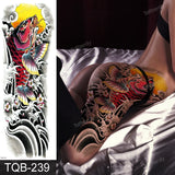 Popxstar Full Arm Temporary Tattoos Large Black Totem Trial Boys Tatoo Fake Waterproof Skull Lion Sleeve Tattoo Stickers Body Art Makeup