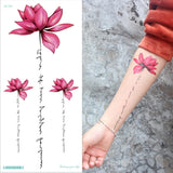 popxstar Waterproof Temporary Tattoo Sticker Rose Flowers Leave Flash Tattoos Body Art Arm Fake Sleeve Tatoo Black Women Girls Wrist