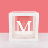 Popxstar A-Z letter Name Transparent Balloon Box BABY ONE Blocks Boy Girl Party Gift Box Wedding Decoration Baby Shower Birthday Party