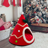 Popxstar Christmas Dog Cat Kennel Bed Warm Pet Basket Cozy Kitten Winter Sleeping Comfort Cushion Cat Nest House for Small Dog Pets
