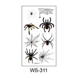 Popxstar New 3D Tattoo Stickers Waterproof Sweat Horror Dark Stereo Spider Tattoo Stickers Spider Web Halloween Tattoo Stickers