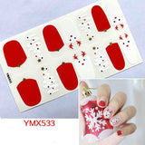 Popxstar 14Tips/Sheet Christmas/Halloween Nail Art Stickers Festival Pumpkin Wraps Waterproof Full DIY Manicure Accessories YMX Series