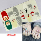 Popxstar 14Tips/Sheet Christmas/Halloween Nail Art Stickers Festival Pumpkin Wraps Waterproof Full DIY Manicure Accessories YMX Series