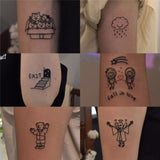 Popxstar Teenagers over Knee Tattoo Men Small Men's Tattoos 45 Sheets Simple Small Fresh Cute Men and Girls Wind Lasting English Tattoo Sticker