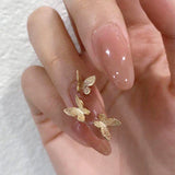 Popxstar Spring Centerpiece Ideas Short Square Acrylic Nails Spring Dip Nails 24pcs Rhinestone Design Fake Nails Shiny Bridal Women Lady Party Nail DIy Decorations Press On Nail Tips False Nail Patch