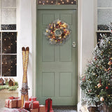 Popxstar Christmas Decor LED Luminous Simulation Wreath Wall Door Hanging New Year Gift Durable Multiple-Uses Lovely Wreath Art Crafts