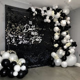 Popxstar Matte Black Pure White Balloons Garland Arch Kit Birthday Party Wedding Decoration Supplies Anniversary Background Wall Decor