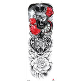 Popxstar New Year's Day Valentine's Day Waterproof Temporary Tattoo Sticker for Men Women Totem Geometric Full Arm Large Size Sleeve Tatoo Fake Tatto Flash Tattoos