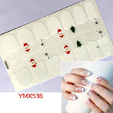 Popxstar 14Tips/Sheet Christmas/Halloween Nail Art Stickers Festival Pumpkin Wraps Waterproof Full DIY Manicure Accessories YMX Series