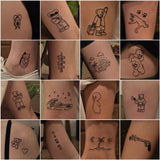 Teenagers over Knee Tattoo Men Small Men's Tattoos 45 Sheets Simple Small Fresh Cute Men and Girls Wind Lasting English Tattoo Sticker