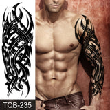 Popxstar Full Arm Temporary Tattoos Large Black Totem Trial Boys Tatoo Fake Waterproof Skull Lion Sleeve Tattoo Stickers Body Art Makeup