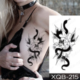 Waterproof Temporary Tattoo Sticker Blue Rose Peony Flowers Flash Tattoos Cross Rosary Body Art Arm Fake Sleeve Tatoo Women Men