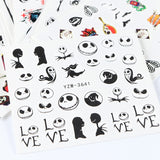 Popxstar 12Pcs Halloween Sticker Set Bat Witch Cat Sticker Design For Nail Art Decorations Water Transfer Sliders Tips Christmas Manicure