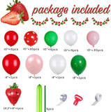 Popxstar 125 Pieces Of Pink Red Green Dots Strawberry Aluminum Mold Balloon Garland Arch Set Baby Shower Girl Birthday Party Decoration