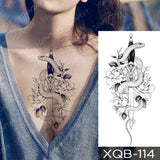 Popxstar Waterproof Temporary Tattoo Sticker I Love You Flash Tattoos Lip Print Butterfly Flowers Body Art Arm Fake Sleeve Tatoo Women