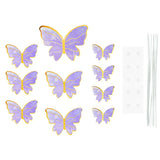Popxstar 1Set Happy Birthday Cake Toppers Cake Decoration Handmade Butterfly Cupcake Topper For Wedding Birthday Party Baby Shower Baking