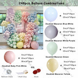 Popxstar 8Ft-24Ft Doubled Macaron Blue Green Maca Pink Yellow Garland Arch Kit Birthday Party Balloon Baby Shower Wedding Decoration
