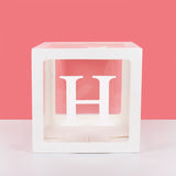 Popxstar A-Z letter Name Transparent Balloon Box BABY ONE Blocks Boy Girl Party Gift Box Wedding Decoration Baby Shower Birthday Party