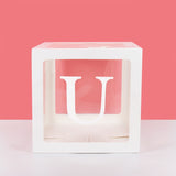 Popxstar A-Z letter Name Transparent Balloon Box BABY ONE Blocks Boy Girl Party Gift Box Wedding Decoration Baby Shower Birthday Party