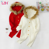 Popxstar Christmas Baby Rompers Infant Clothing Winter Overall Baby Boys Girls Clothes Knit Costumes Hooded Jumpsuit Newborn Clothes