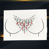 Popxstar 3D Gem Chest Paste Glitter Diamond Tattoo Sticker Woman Nipple Shining Jewelry DIY Ornament For Wedding Bride Breast Decoration