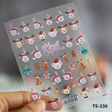 Popxstar New Technology Embossed 5D Nail Art Sticker Ultra-thin Three-dimensional Relief Christmas Series Nail Art Decoration Sticker