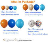 Popxstar 103pcs Bluey Theme Party Balloons Garland Decor 18" 10" 5" Bulk Balloons Blue Orange Skin Colors for Kids Family Birthday Party