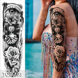 Popxstar large temporary tattoos women thigh leg tattoo sleeve pattern waterproof tatoo sticker body art sexy tatoo fake water sheet