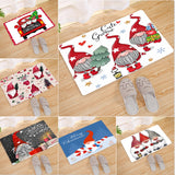 Popxstar Christmas Red Truck Gnome Santa Merry Christmas Mat Outdoor Carpet Christmas Decorations for Home Navidad New Year Gifts