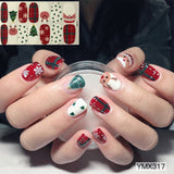 Popxstar 14Tips/Sheet Christmas/Halloween Nail Art Stickers Festival Pumpkin Wraps Waterproof Full DIY Manicure Accessories YMX Series