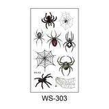 Popxstar New 3D Tattoo Stickers Waterproof Sweat Horror Dark Stereo Spider Tattoo Stickers Spider Web Halloween Tattoo Stickers