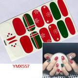 Popxstar 14Tips/Sheet Christmas/Halloween Nail Art Stickers Festival Pumpkin Wraps Waterproof Full DIY Manicure Accessories YMX Series