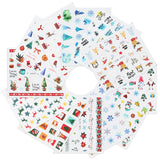 Popxstar 12Pcs Halloween Sticker Set Bat Witch Cat Sticker Design For Nail Art Decorations Water Transfer Sliders Tips Christmas Manicure