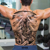 Popxstar large temporary tatoo for men tattoo body art full back sexy tattoo sticker lion king tiger dragon tattoo designs waterproof