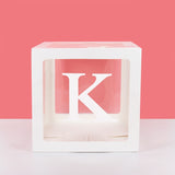 Popxstar A-Z letter Name Transparent Balloon Box BABY ONE Blocks Boy Girl Party Gift Box Wedding Decoration Baby Shower Birthday Party