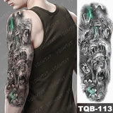 Popxstar Large Arm Sleeve Tattoo Japanese Dragon Prajna Waterproof Temporary Tatto Sticker Mechanical Body Art Full Fake Tatoo Women Men