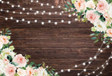 Popxstar Wedding backdrop for Photography Bridal Shower Party Decoration Background for Photo Studio Wooden Flower Wall Photocall Prop