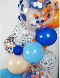 Popxstar 115pcs Bluey Theme Party Balloons Garland Decor18" 10" 5" Bulk Balloons Blue Orange Skin Colors for Kids Family Birthday Party