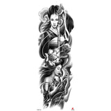 Popxstar New Year's Day Valentine's Day Waterproof Temporary Tattoo Sticker for Men Women Totem Geometric Full Arm Large Size Sleeve Tatoo Fake Tatto Flash Tattoos