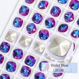 Popxstar K9 Glass Crystals Crafts Pointback Loose Stones Square Crystals For Clothes Bags DIY Jewelry Decoration Garments Strass