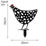 Popxstar 35cm Large Hen Decor Easter Chicken Metal Hen for Easter Gardening Ornaments Iron Yard Art Outdoor Garden Backyard Lawn Decor