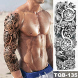 Popxstar Large Arm Sleeve Tattoo Japanese Dragon Prajna Waterproof Temporary Tatto Sticker Mechanical Body Art Full Fake Tatoo Women Men
