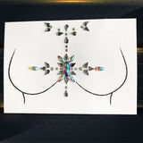 Popxstar 3D Gem Chest Paste Glitter Diamond Tattoo Sticker Woman Nipple Shining Jewelry DIY Ornament For Wedding Bride Breast Decoration