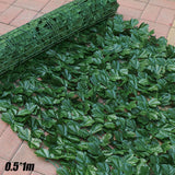 Popxstar Garden Plant Fence Artificial Faux Green Leaf Privacy Screen Panels Rattan Outdoor Hedge Garden Home Decora 0.5X1M