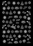 Popxstar Merry Christmas Nail Art Decals Decoration Self Adhesive Nail Art Stickers Manicure Design White Snow Sticker for Nail Design